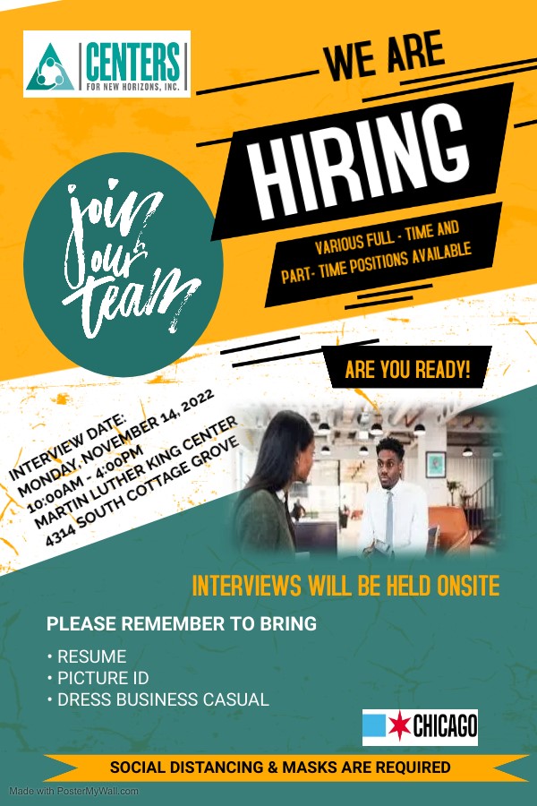 Centers for New Horizons is Hiring 11 14 2022